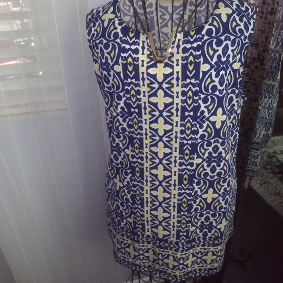 Maria Gabrielle Ladies Navy & yellow Top - Picture 3 of 4